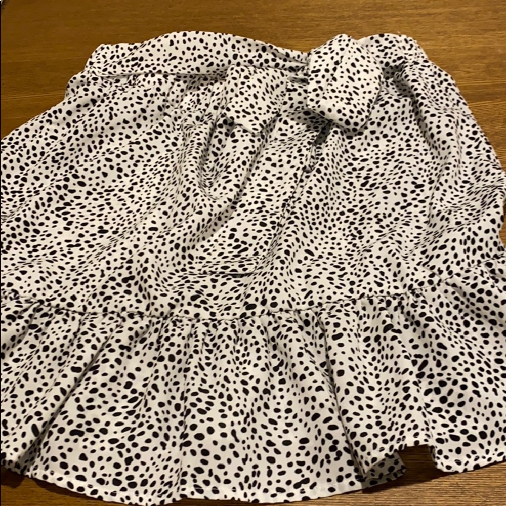 Black and white polka dot skirt